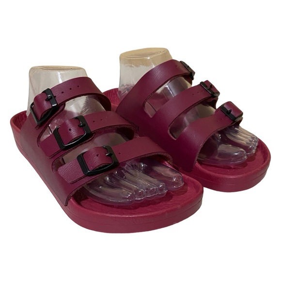 Birkenstock Authentic Euro Version Deep Plum 3 Strap Sandals - Picture 1 of 16